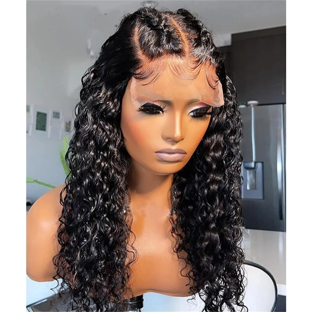 

180 Плотность Мягкий Черный 26-дюймовый Кудрявый Вьющийся Предварительно Сорванный Длинный Парик Фронта Шнурка Для Женщин Натуральная Линия Волос Парик Синтетические Детские Волосы