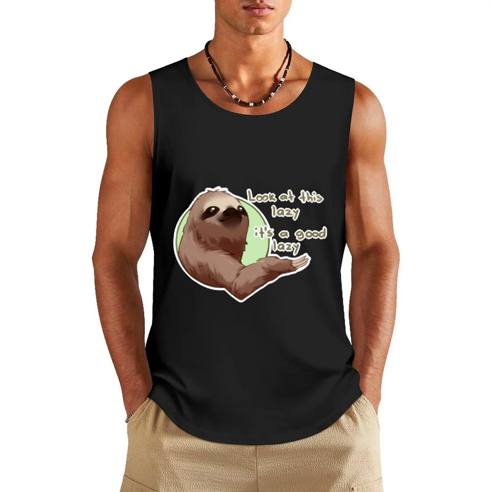 

A good lazy Tank Top Men's sleeveless gym Men's t-shirts