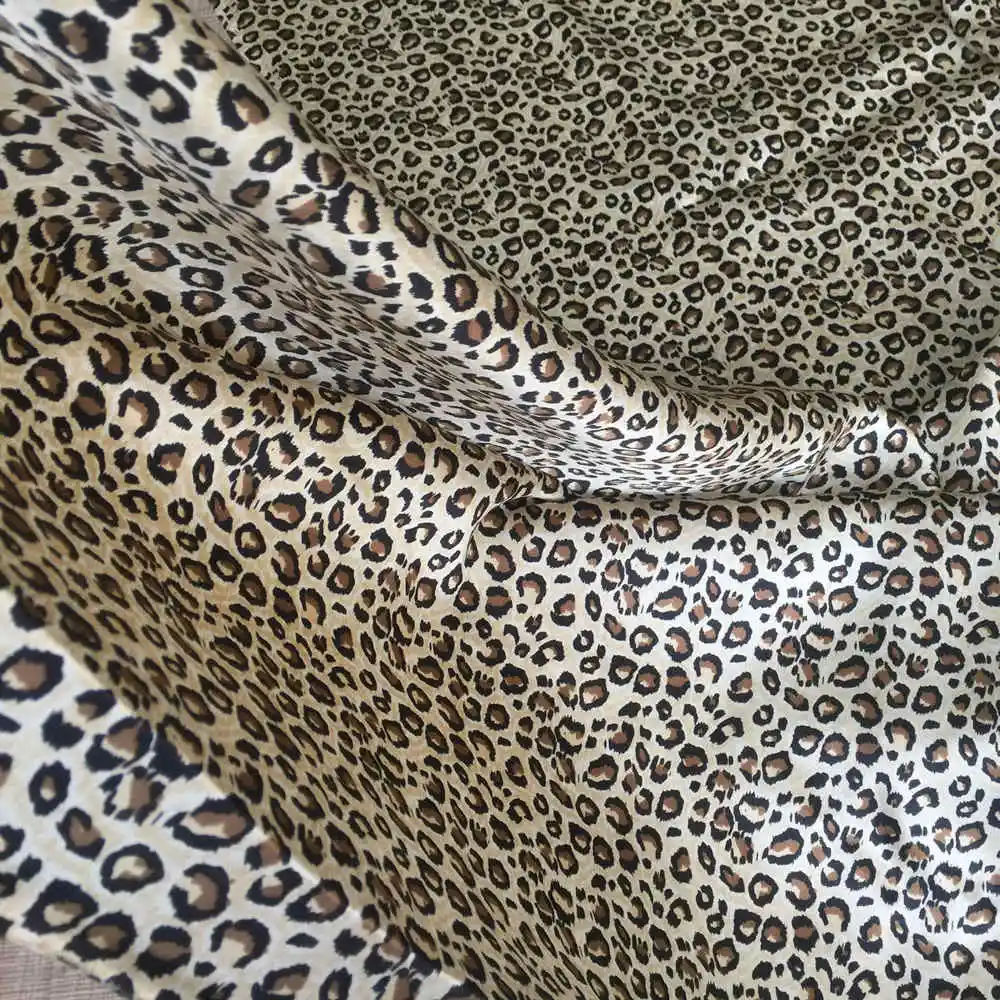 Leopard Print 100% pure nature silk fabric Chinese silk fabric for dress curtains scarf clothing bedding LS0520