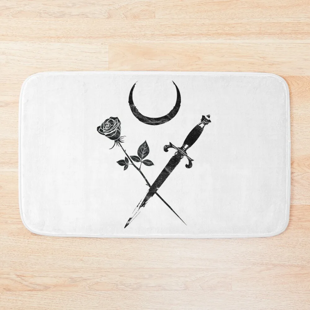 

Occult Moon Rose Dagger Gothic Witch Esoteric Sacred Tarot design Bath Mat Bathrooms Accessories Novelties Bedroom Carpet Mat