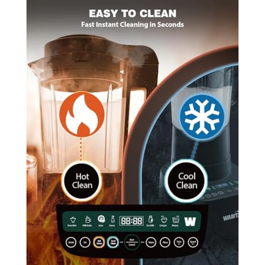 خلاط كونترتوب عالي السرعة سعة 60 أونصة للاستخدام المنزلي مع محرك 24000 دورة في الدقيقة و9 برامج OneTouch: مثالي لصنع جوز حليب الصويا