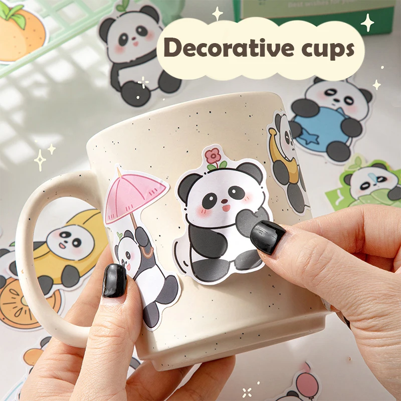 30pcs Panda Stickers Laptop Scrapbook Decoration Graffiti Decals Skateboard Laptop Waterproof Sticker DIY Toys Decor Decals ﻿