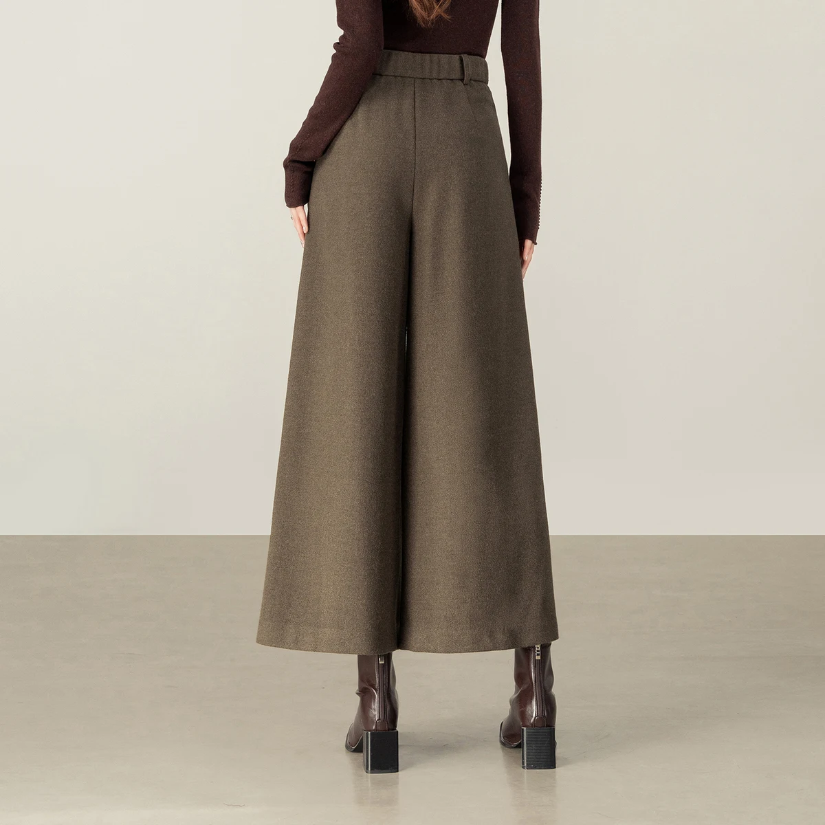 SENTUBILA Women Ankle‑length Pants 2026 Fall Elastic Waist Pleated Design Loose Office Commute Daily Trousers Outfits 154K58799