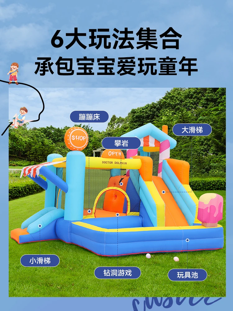 

Large Yard Pool Slide Inflatable Castle Pool Family Children's Airbag Pool Family Play