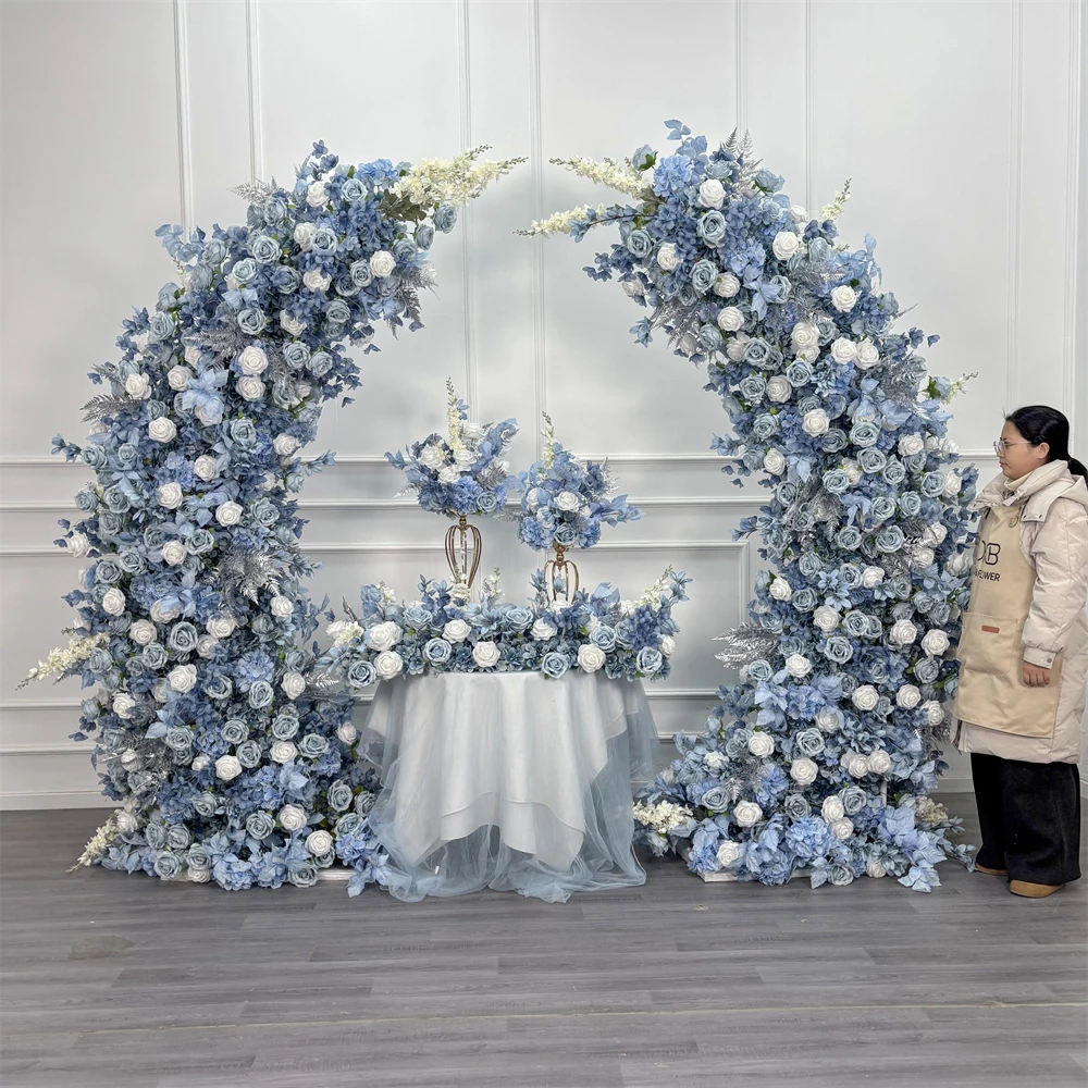 

Wholesale Realistic Artificial Silk Blue Rose Flower Arch For Wedding And Mother's Day