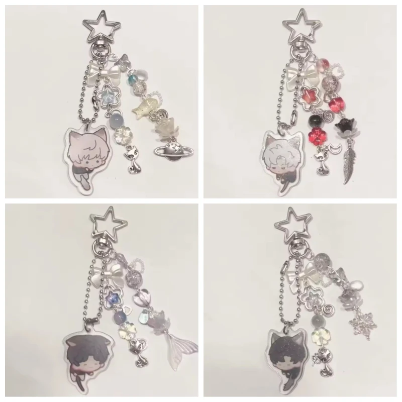 

Love and Deepspace Game Peripheral Keychain Xavier Zayne Rafayel Caleb Sylus Kawaii Pendant Decoration Fans Collect Gifts