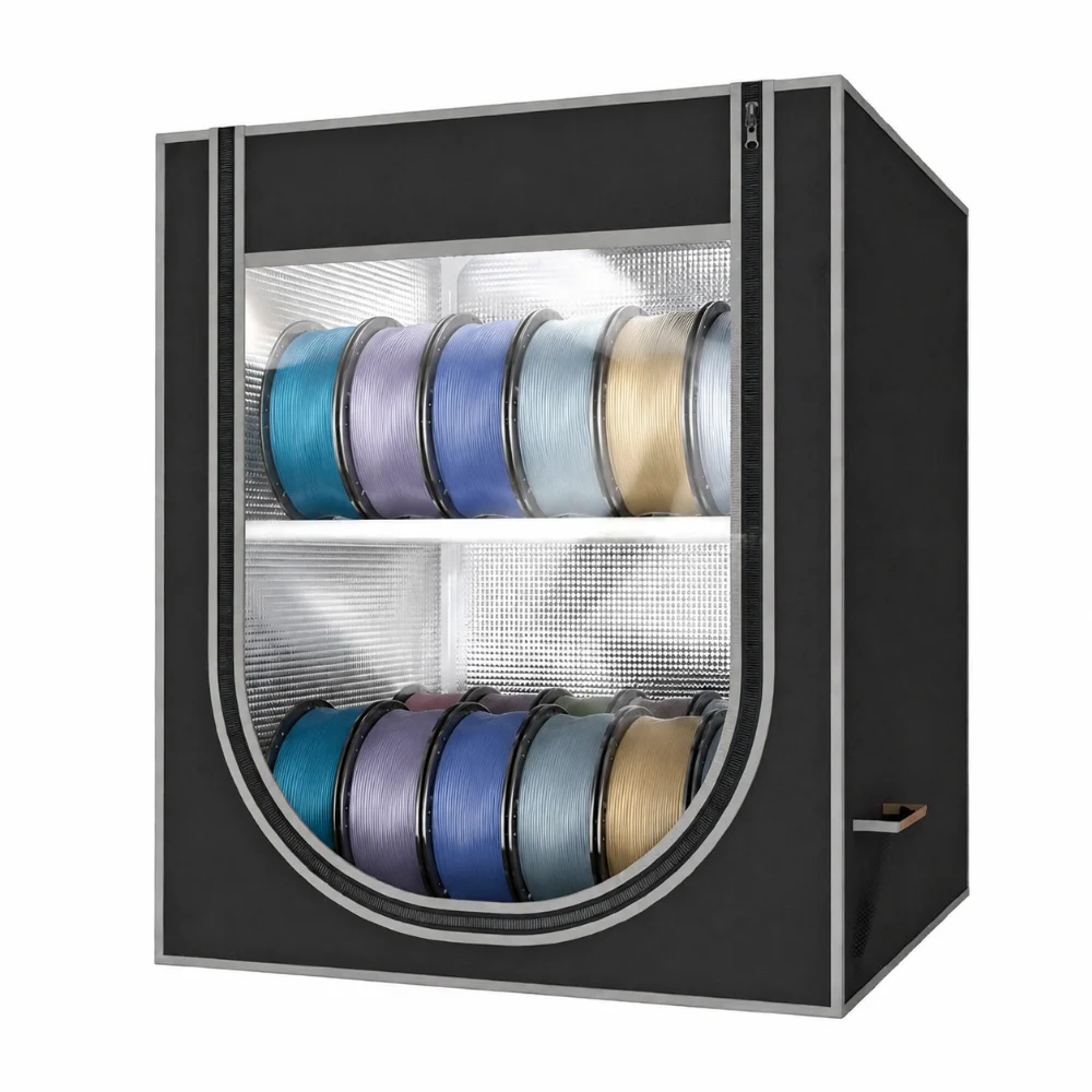 Dual Tier 3D Printer Filament Storage Rack Dustproof Waterproof 3D Printing Filament Container Viewable Sealed