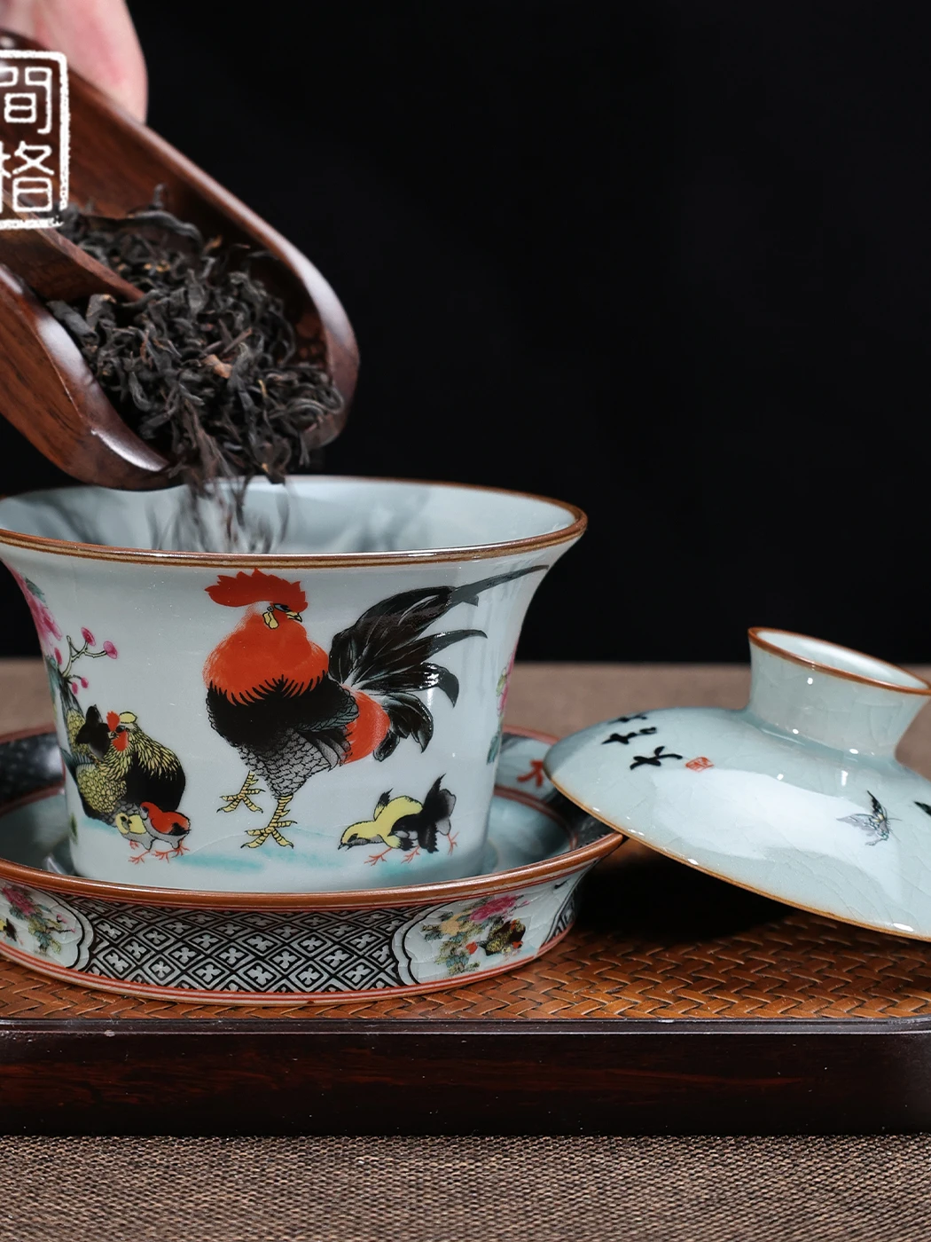 Jingdezhen Ceramic Old Clay Pastel Good Luck Tureen Chinese Household Set Gift High-End Style