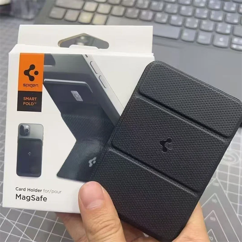 Spigen For MagSafe Smart Fold Card Holder Phone Holder For iPhone 17 Air 12 13 14