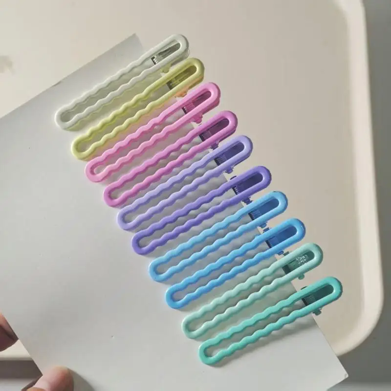 10 Stück Bunte Rutschfeste Haarspangen mit Matter Wellenstruktur, Styling-Accessoires, Niedliche Haarklammern für Tägliches Make-up und Reisen – Detail 9
