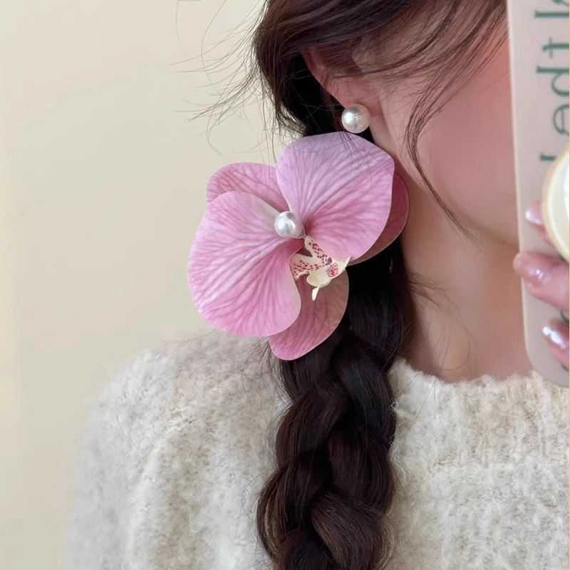 Orchid Hair Clip For Woman Artificial Flower Hairpins Cute Wedding Party Side Clip Hair Accessories Gifts