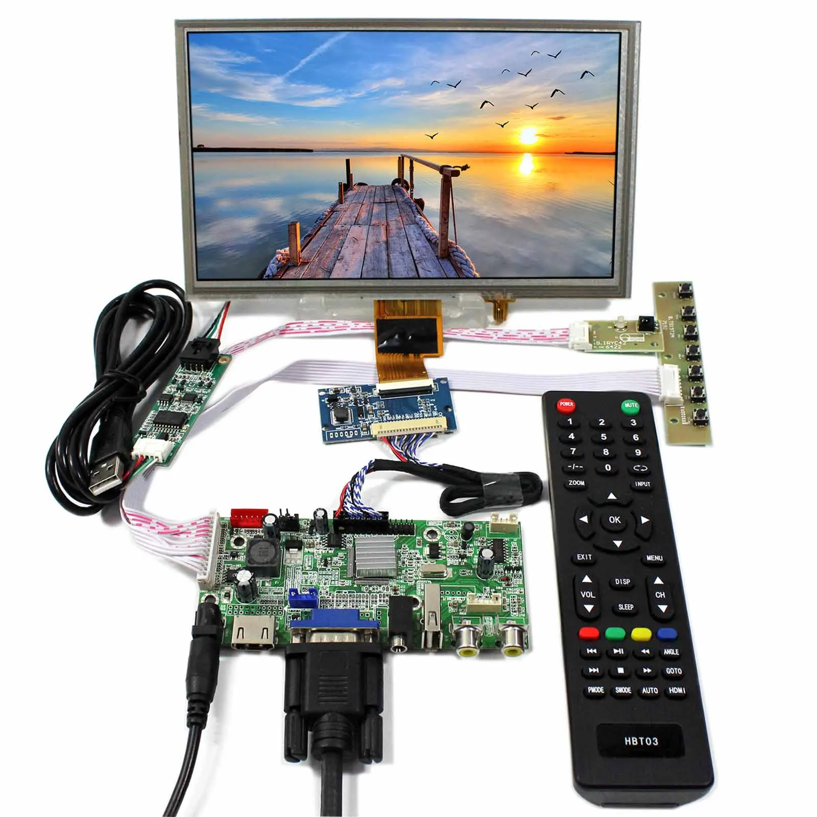 Flexible Pcb Hd-Mi Vgaav Usb Tcon Board Resistive Lcd Tv Replacement Screen Zj080Na-08A 8