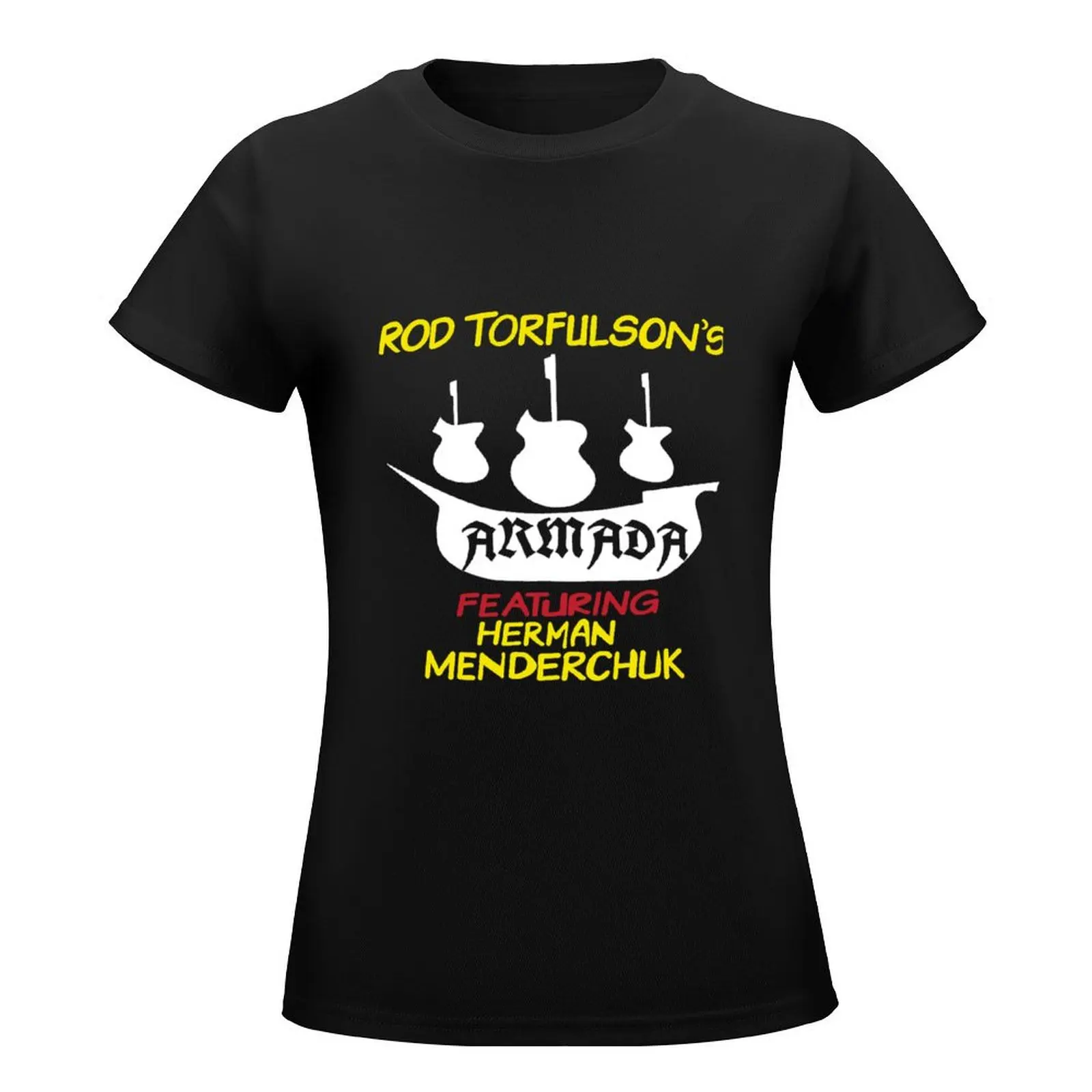 Rod Torfulson's Armada Featuring Herman Menderchuk! T-Shirt tees Female clothing t-shirt dress for Women long