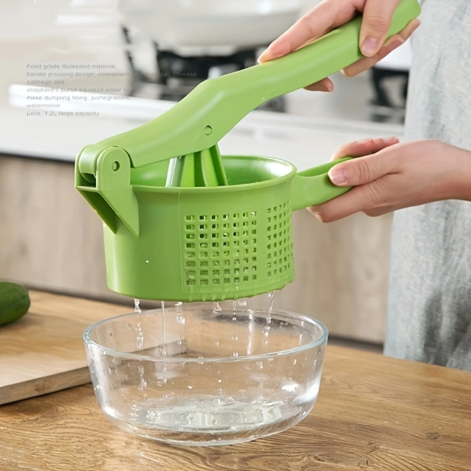 Manual Vegetable Dehydrator, Handheld Water Drainer, Kitchen Salad Spinner, No Electricity Needed