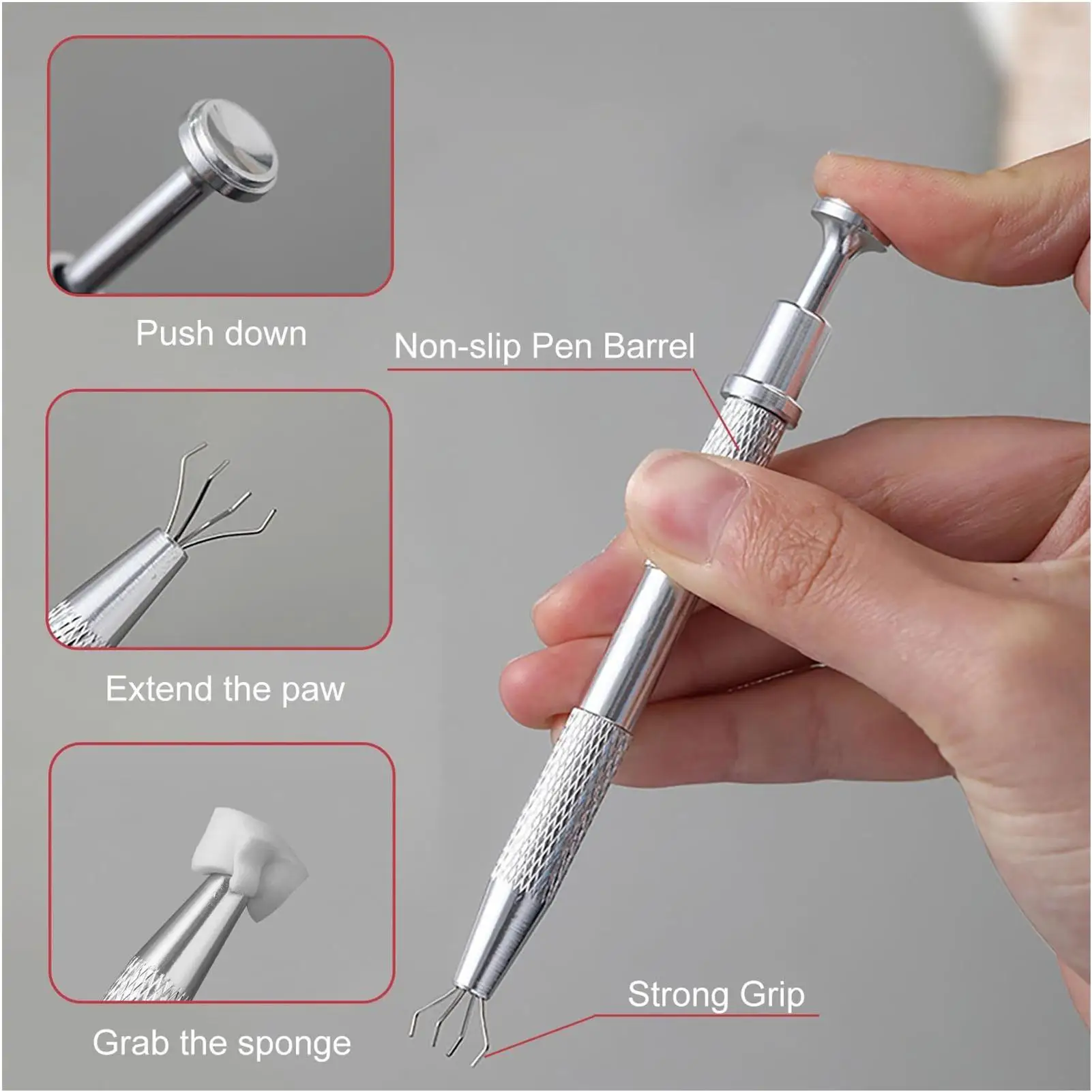 ฟองน้ำทำเล็บนิ่ม 200 ชิ้น สำหรับทำเล็บแบบไล่สี พร้อมปากกาจับ ฟองน้ำสำหรับทำเล็บไล่สี อุปกรณ์ทำเล็บมืออาชีพ