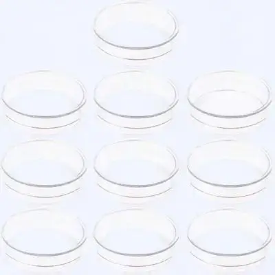 10Pcs Laboratory Plastic Petri Dishes Transparent Covers Multipurpose Plates for Plant Cell Tissue Study Science Research