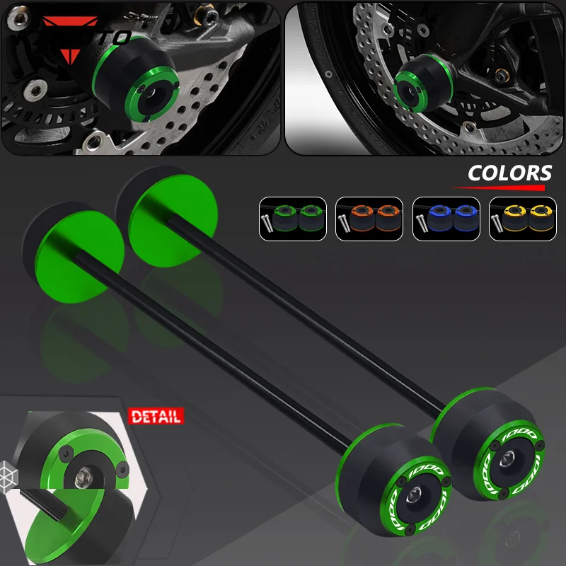 Motorcycle Front Fork Axle Sliders Crash Protector Motorbike Wheel Protection Pads For Z1000/R Z1000SX NINJA1000SX VERSYS1000