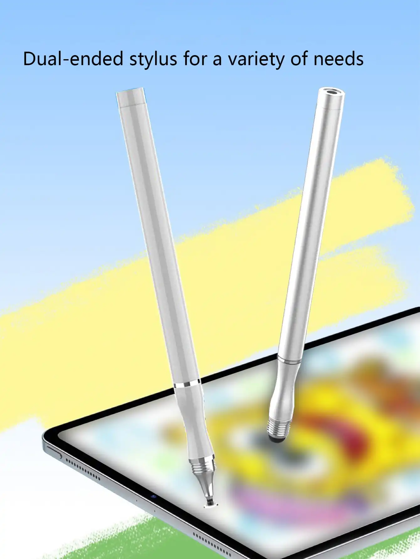 Slim Waist-Shaped Touch Pen with Rubber Disc, Dual-Ended Dual-Use Stylus for Mobile Phones and Tablets, Suitable for Editing and Drawing. the Smooth Writing Experience of the Touch Pen Makes It Ideal for Android Smartphones and Tablets, and Is a Perfect Complement to Tablets