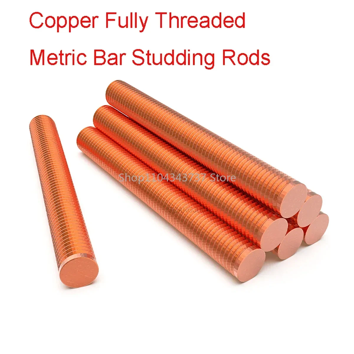 Copper Fully Threaded Metric Bar Studding Rods M4 M5 M6 M8 M10 M12 M14 Length 30mm - 500mm