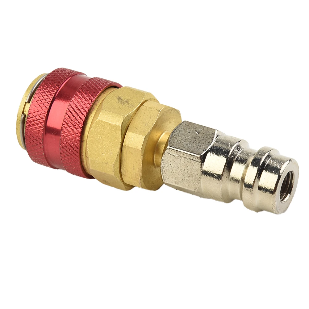 180° R134A Quick Coupler Adapters Brass Car Air-conditioning Fitting High Side Extension High Quality Practical Kit