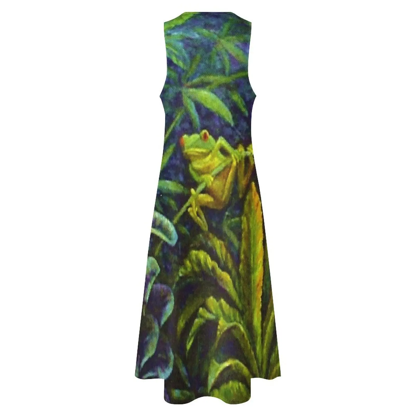 Robe de Rhaux yeux rouges pour femmes, longue, TROPICAL Lanka E FROG