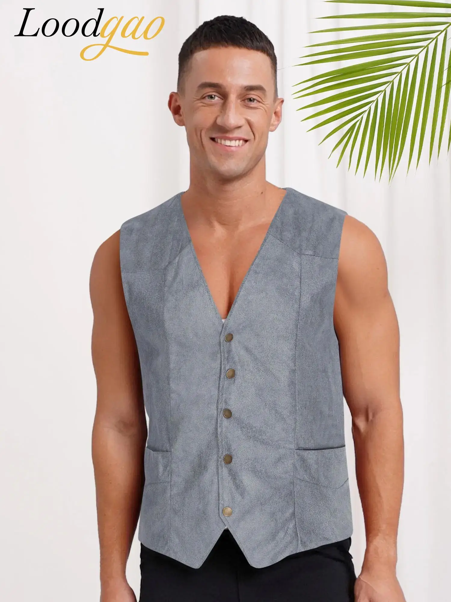 Waistcoats Mens Cowboy Western Costume Single Breasted Formal Suit Vests Formal Waistcoat Retro Vest Male Gentleman Tank Top