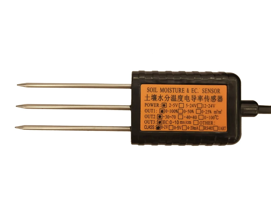 Soil 3-in-1 Sensor, Moisture Temperature Conductivity, Three 0-2V Voltage Output