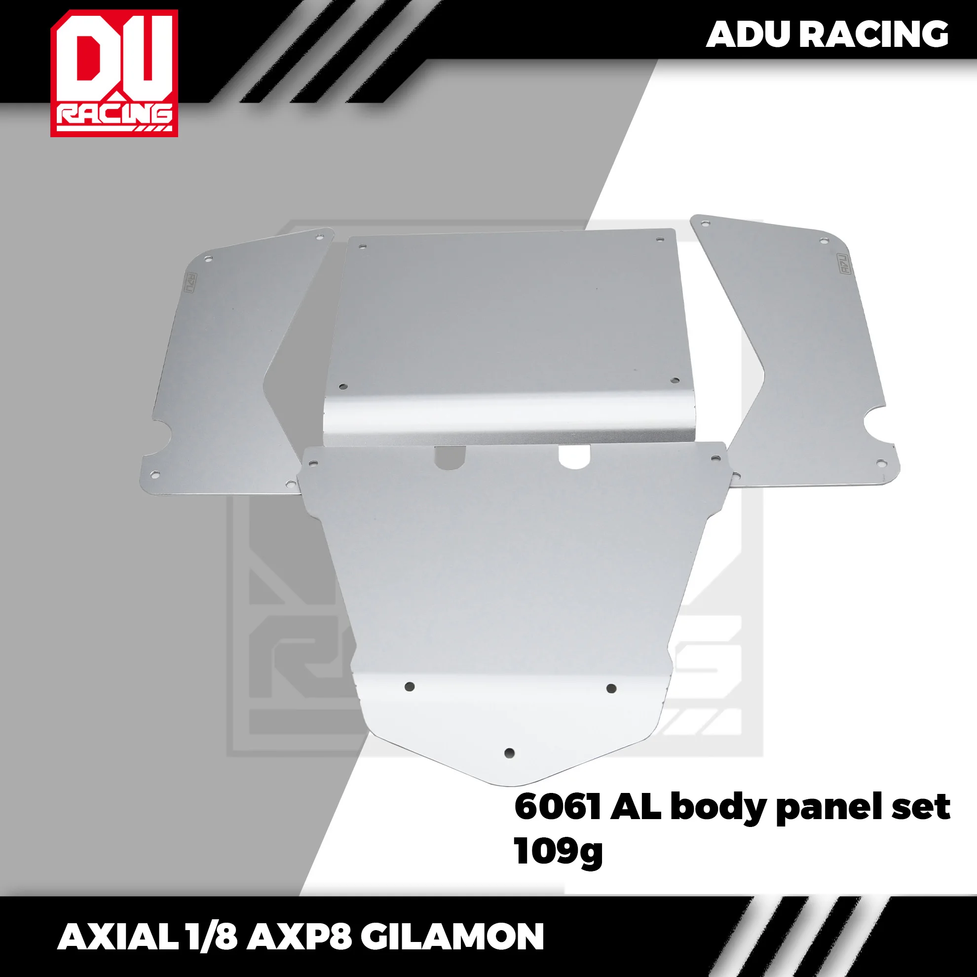 مجموعة لوحة الجسم المصنوعة من الألومنيوم لسباق ADU أجزاء ترقية لمحور 1/8 AXP8 Gilamon 2.2 #3