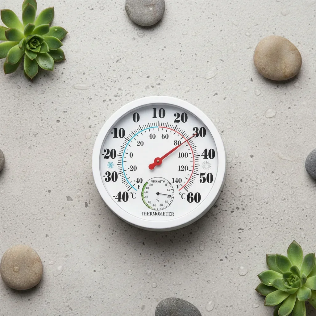1PCS Outdoor Thermometer Pointer Type Cold And Heat Watch -40°F To 140°F Round Analog-Dial Hygrometer With Small Nails ﻿