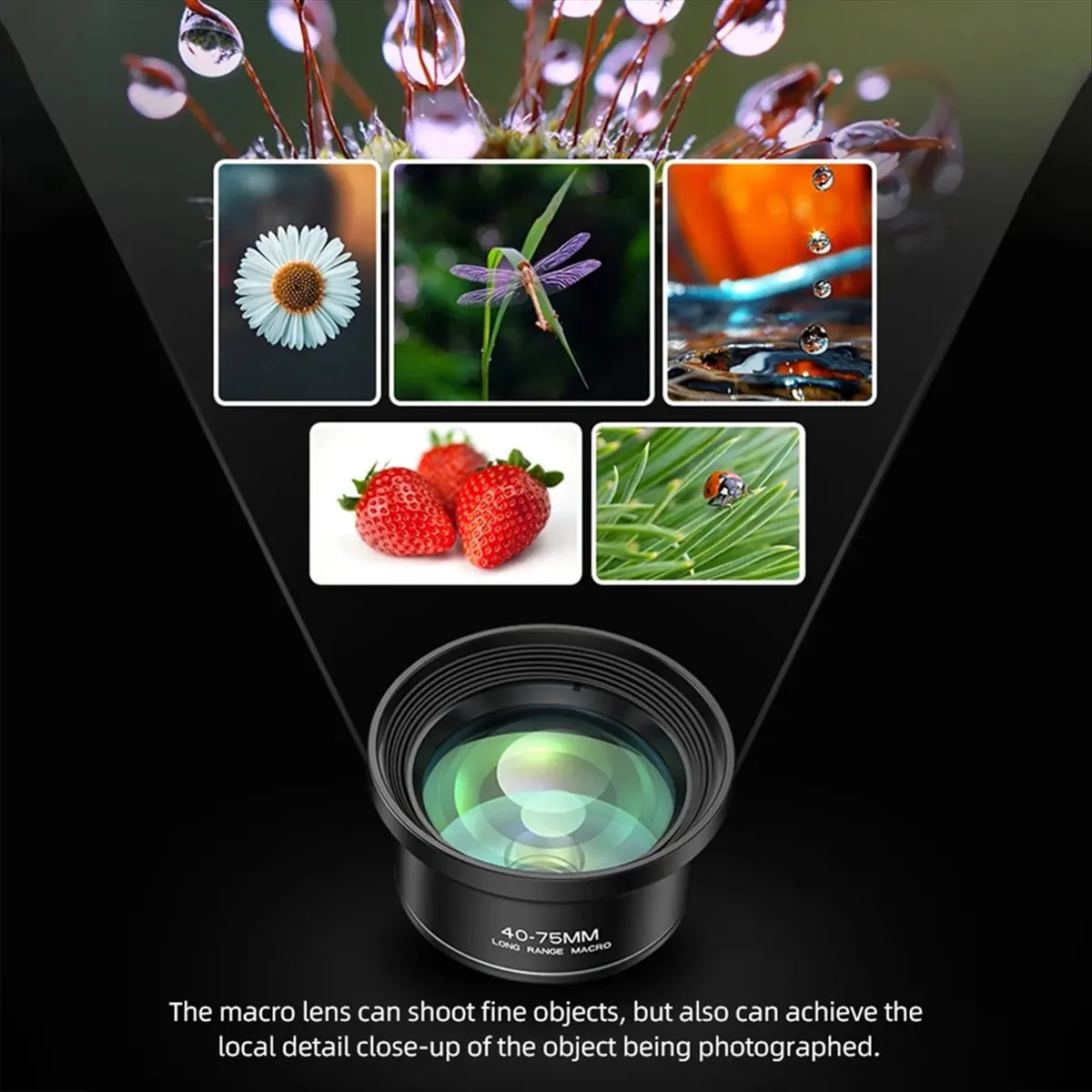[T28C] 4K UHD Phone Camera Lens 10X Universal Smartphone Macro Lens with Phone Clip for Smartphone