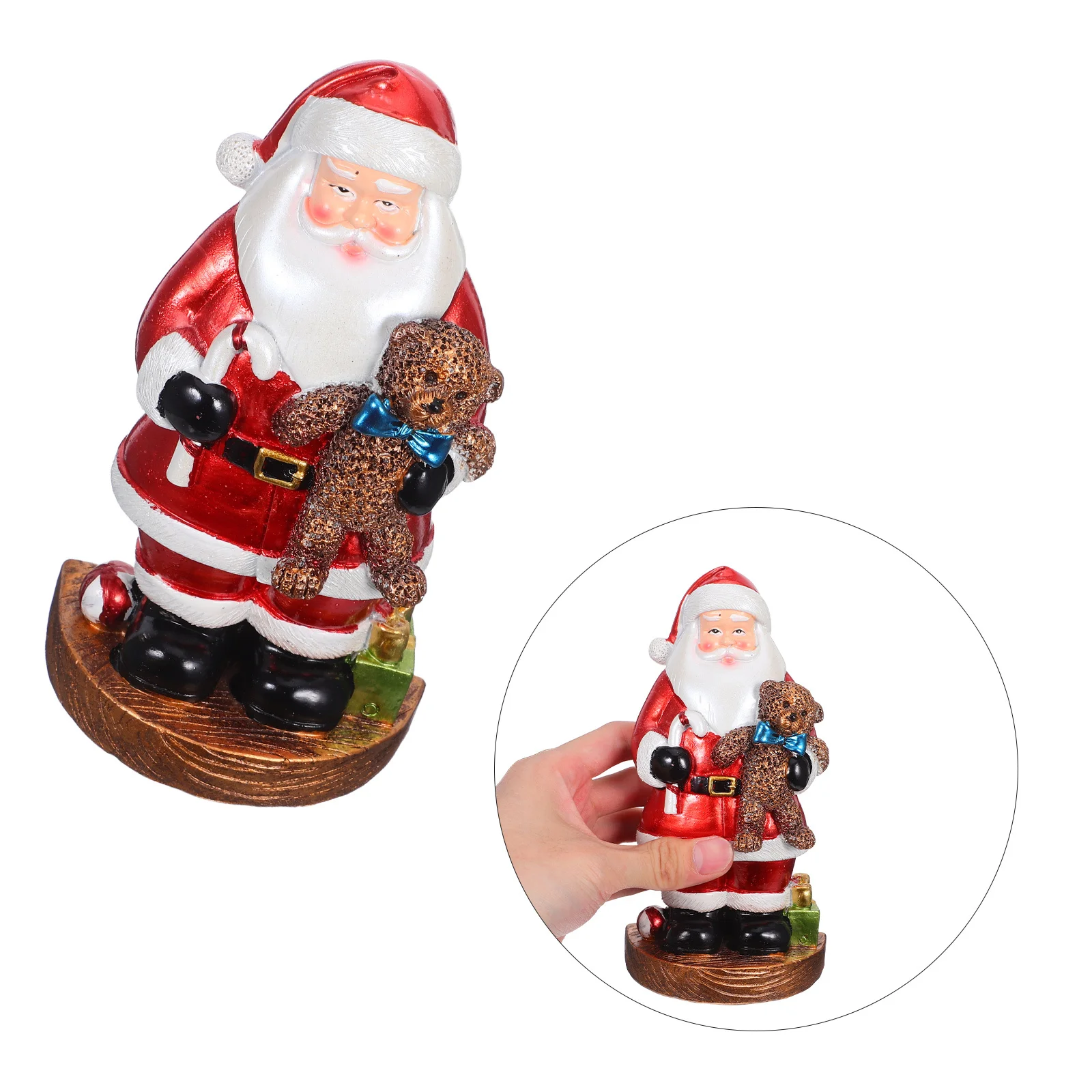 

Resin Santa Claus Standing Figurine Unique Figurines Mantel Decor Statue Small Outdoor Figure Home