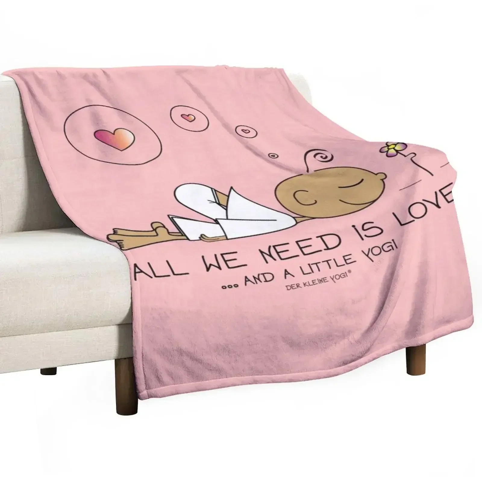 All we need is love and a litte Yogi Throw Blanket Soft Decorative Beds Summer blankets and throws Blankets