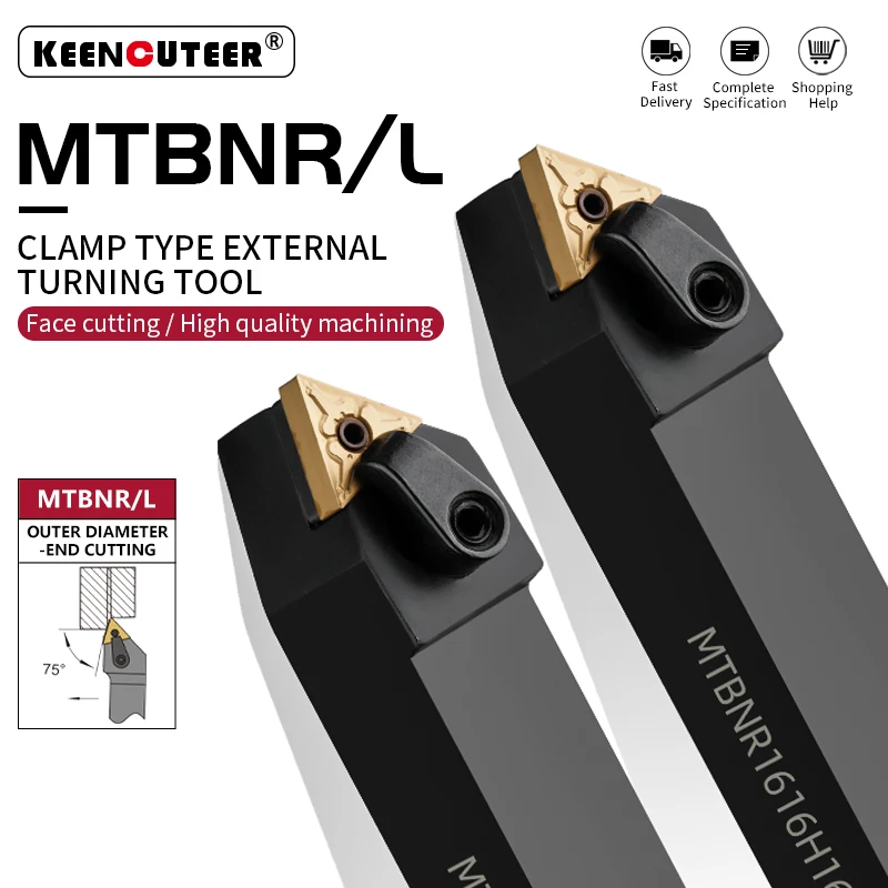 

MTBNR1616 MTBNR2020 MTBNR2525 External Turning Tool MTBNR MTBNL Lathe Bar Turning Holder CNC Cutting Tool Cutter Bar