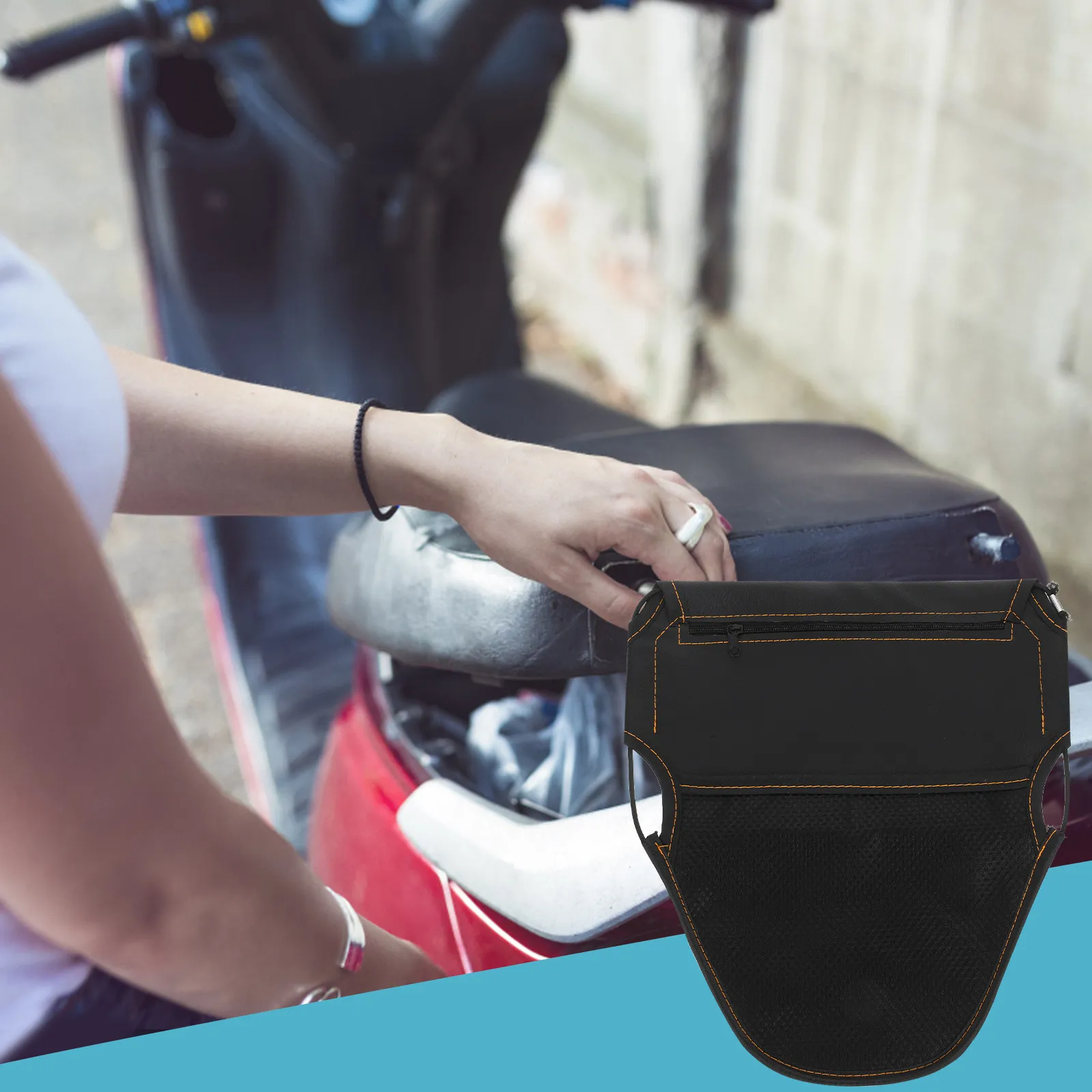 

Motorcycle Under Seat Bag Premium Artificial Oxford Cloth Storage Pouch for Scooter Electric Bike Tool Organizer Secure