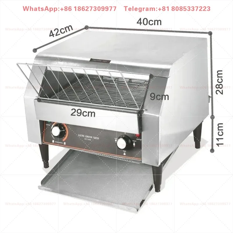 Industrial Grade High Efficiency 220V 2050W Chain Type Crawler Type Automatic Toaster Stainless Steel Body