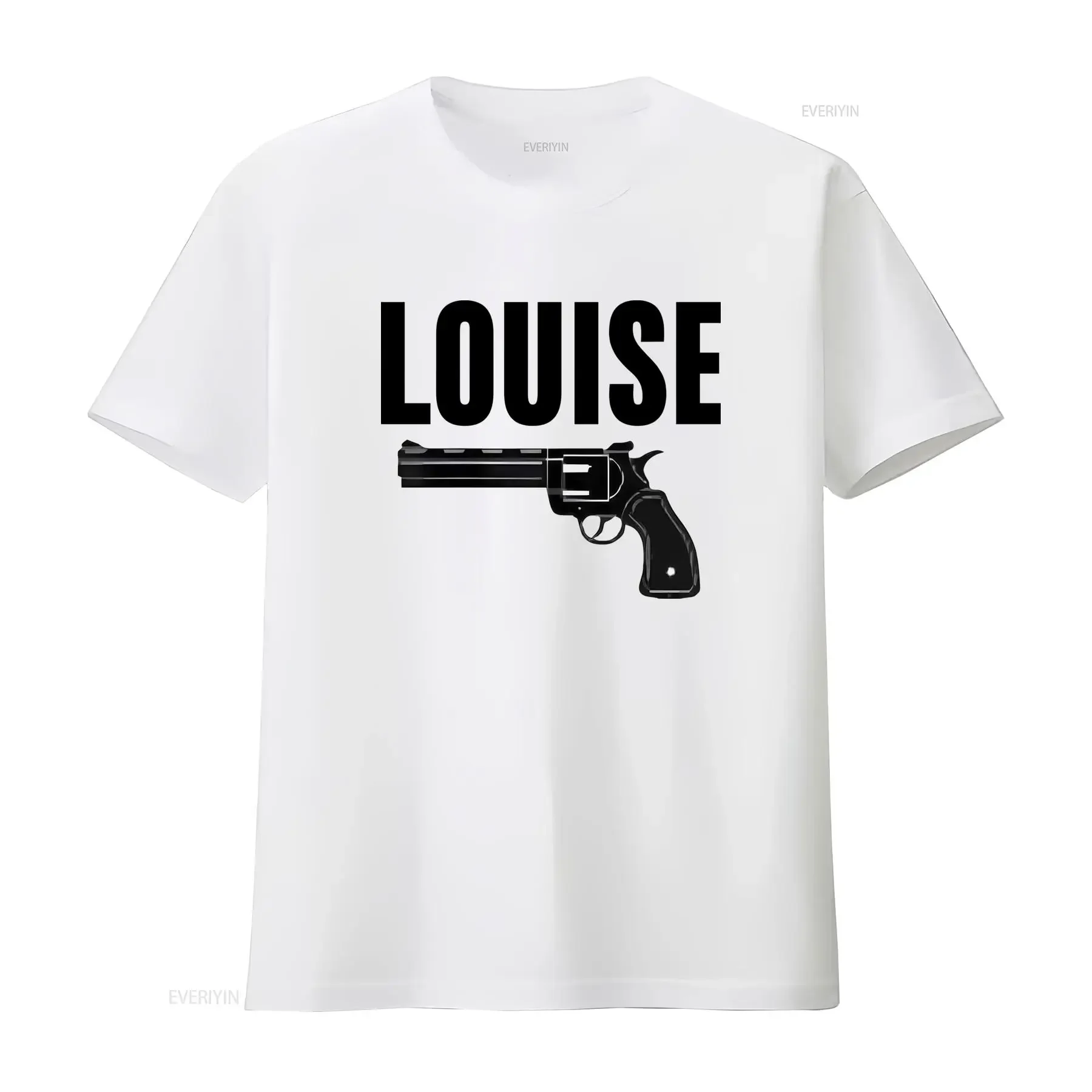 Minimalist Line Art Revolver Pistol Cool Streetwear Print Casual T Shirt vintage Washed fashion Versatile Stretched Unisex
