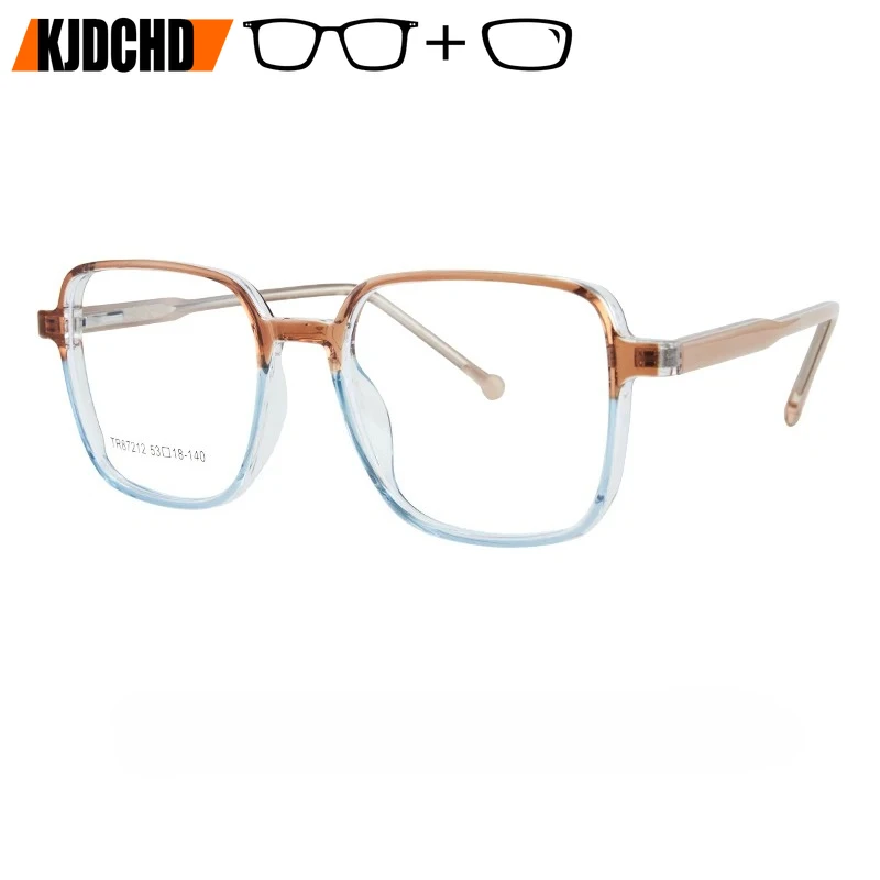 

KJDCHD Handmade Acetate Prescription Glasses TR90 Myopia Eyewear Square Optical Eyeglasses for Women