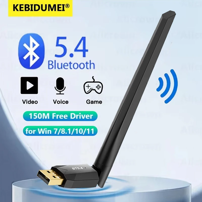 USB Bluetooth 5.4 Receiver Transmitter Free Driver Audio Dongle Bluetooth Adapter for PC Windows 11/10/8.1 Home Mouse Keyboard