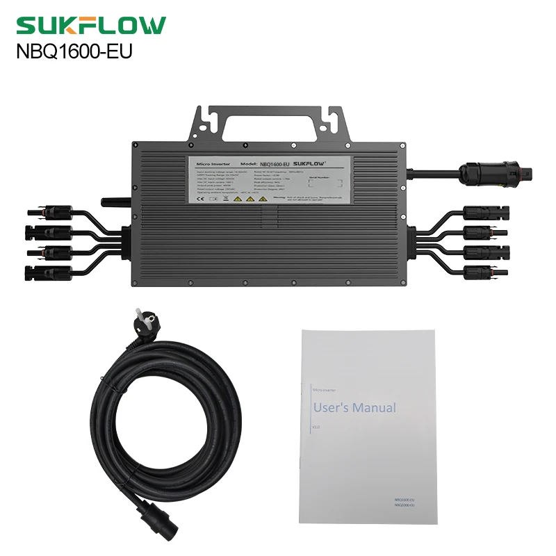 

1600W Pure Sine Wave Quad Smart Micro Solar Grid Tie Inverter 20~60V AC Output 230V With WIFI Monitor IP67 MPPT Power Converter