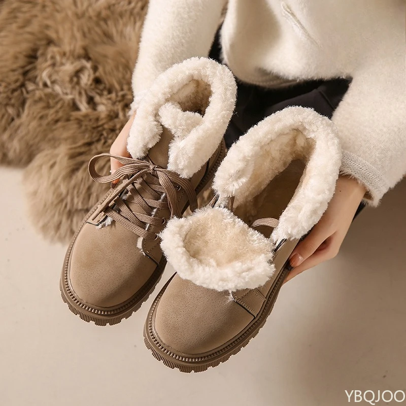 خريف شتاء جديد عصري متعدد الاستخدامات الأحذية النسائية أنيقة بسيطة مستديرة رئيس كعب مربع منتصف كعب الأحذية أحذية نسائية