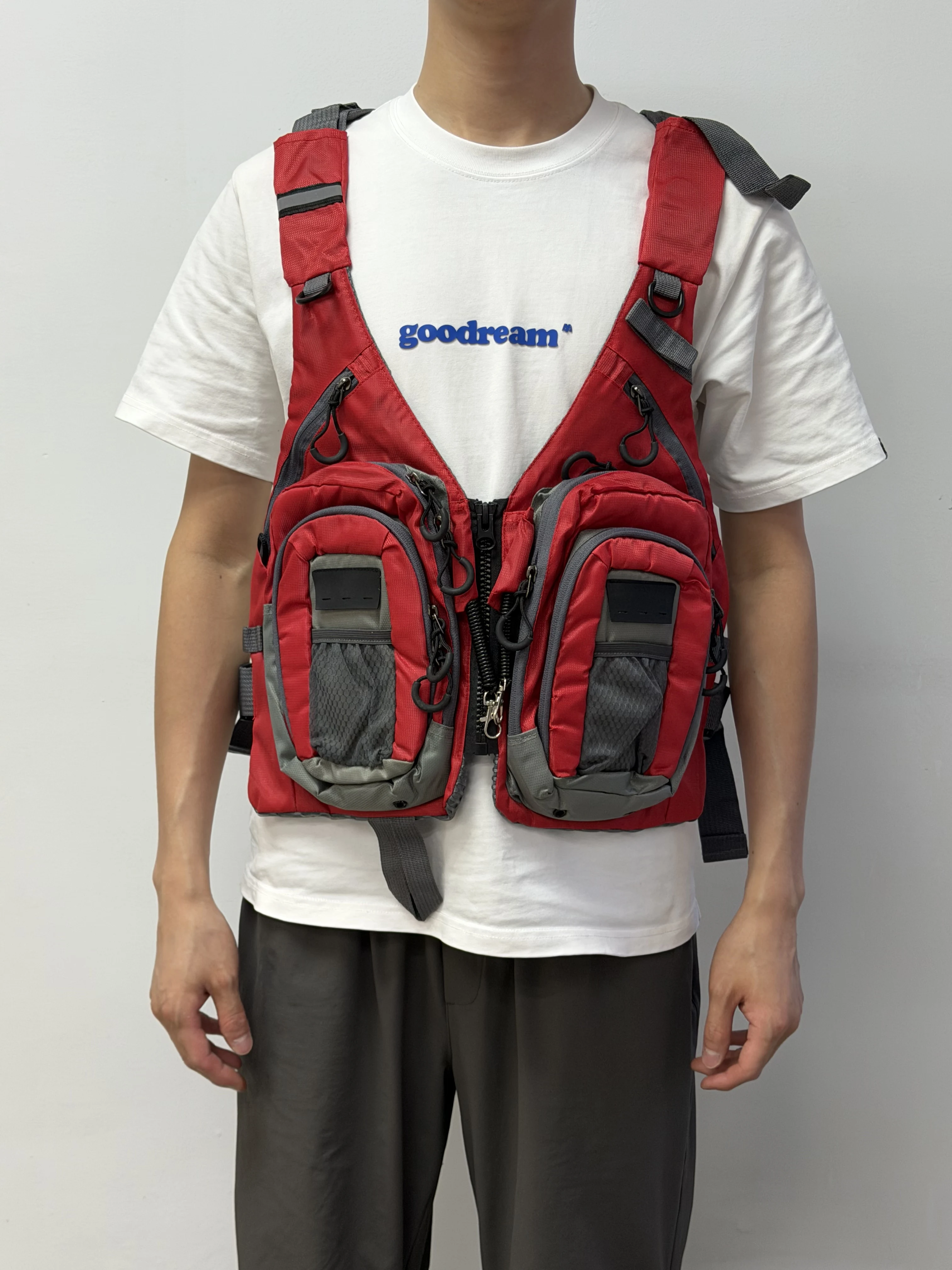 Breathable Fishing Vest Outdoor Sports Mountaineering Hiking Cycling Adjustable Fly Fishing Swim Vest Fishing Tackle