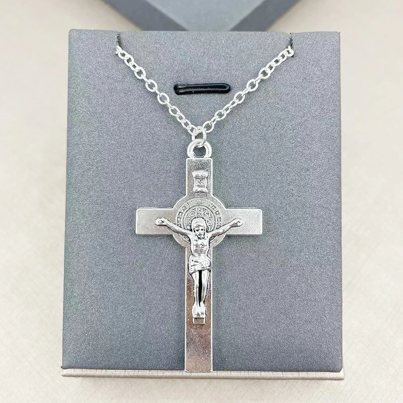 official-website tiki Goth Crosses Pendant Jesus Necklace Women Men Jewelry Cross Necklace Collares Para Mujer