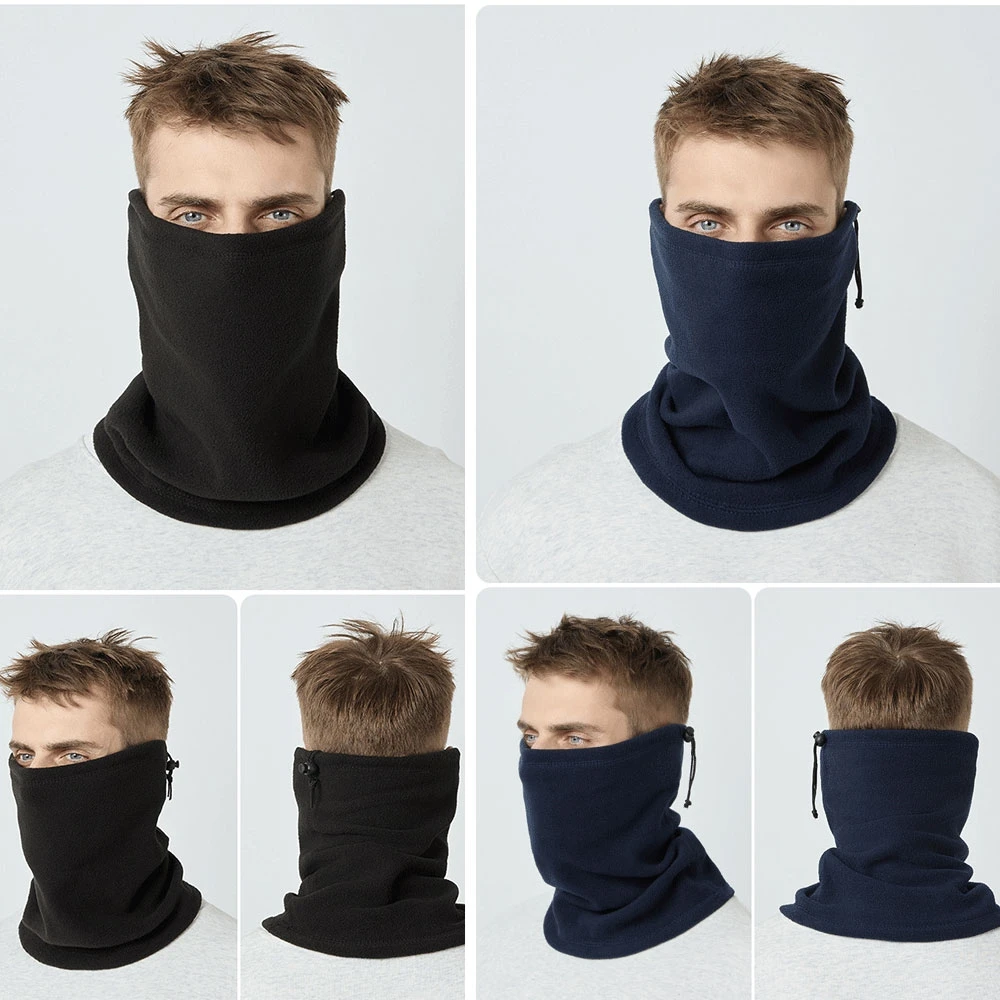 Autumn Winter Windproof Balaclava Motorcycle Face Mask Men Women Motorcycle Half Face Mask Warm Fleece Neck Scarf Riding Biker
