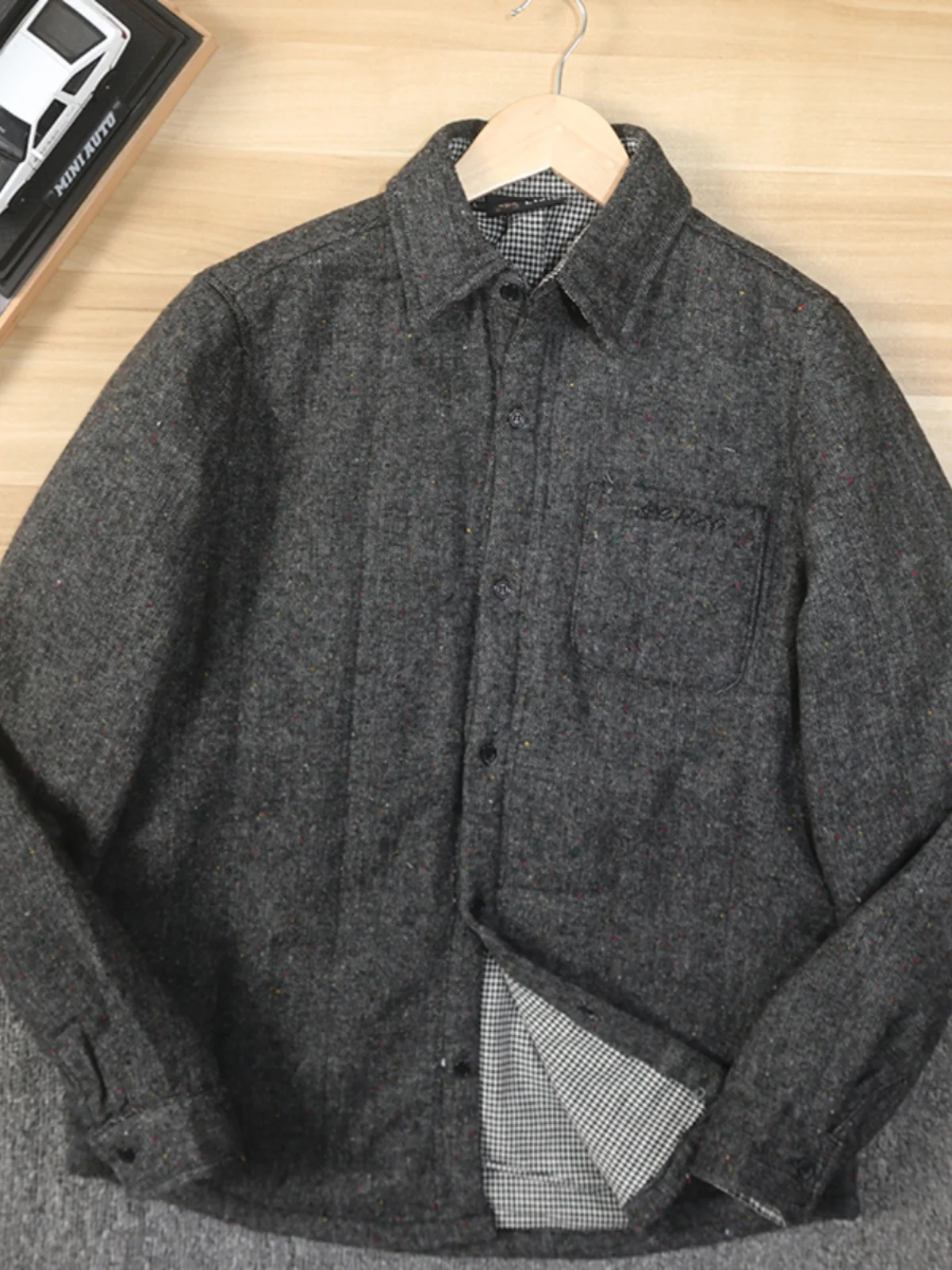 

Men's Casual Thiened Cotton irt Vintage Collar Stand up Autumn Winter New Sle Stand Fit Youth Faion Outerwear