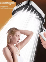 Upgraded 8 Modes Air Boost Shower Head Set with Hose High Pressure Water Saving One-Key Stop Spray Nozzle Bathroom Accessories