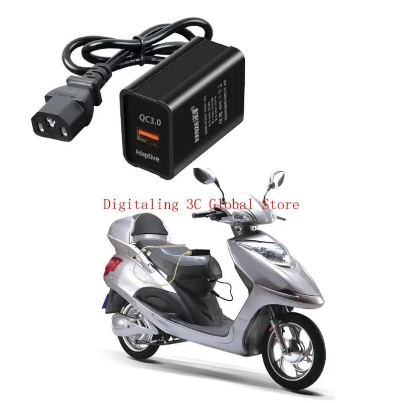 QC3.0 Fast Electric Bike Usb Ports Power Adapter 36-150V