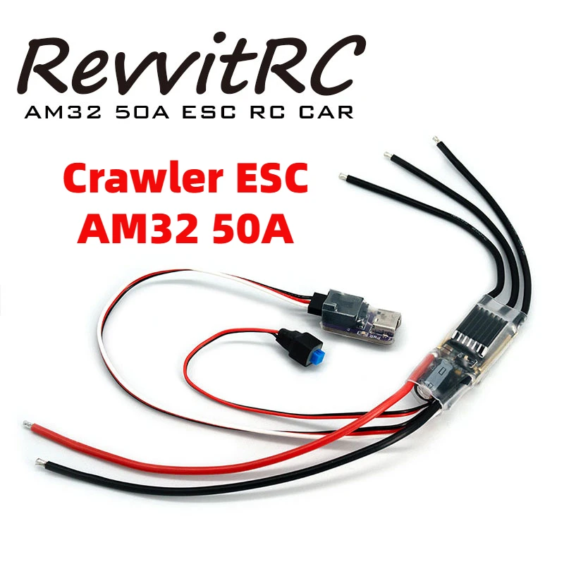 

NEW RC Crawler ESC 50A Brushless AM32 2-6S BEC 5.2-8.2V Adjustable for 1/8 1/10 Scale Cars Axial SCX10 Traxxas TRX-4 TRX-6