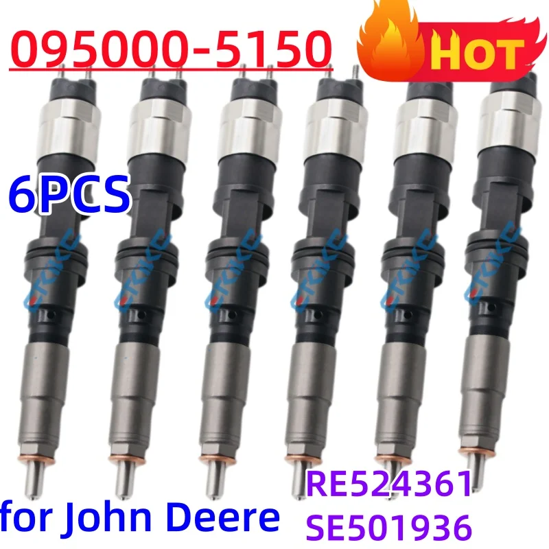 

095000-5150 Дизельная форсунка Common Rail в сборе RE524361 SE501936 095000-5151 Распылительная форсунка для топливных форсунок JOHN DEER