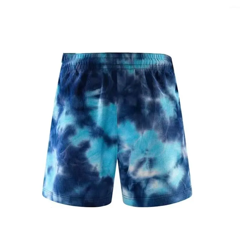 

Single-piece loose and casual men's tie-dyed blue breathable and sweat-absorbing American-style shorts for summer tennis and bas
