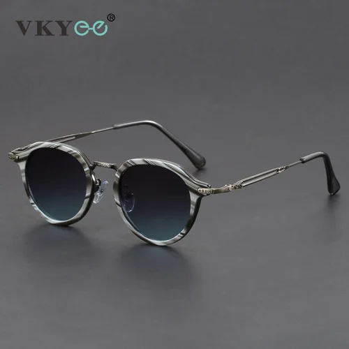 Imagen 2 del producto VICKY Retro geométrico marco redondo diseño Simple protección UV hombres mujeres gafas de sol polarizadas prescripción personalizable 1061